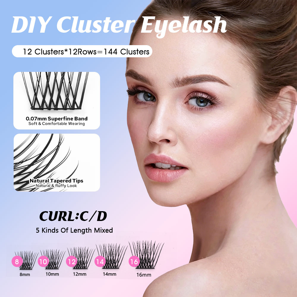 144 pcs ciglia segmentate a gr - Eyelash Extension Russian recensione e prezzo